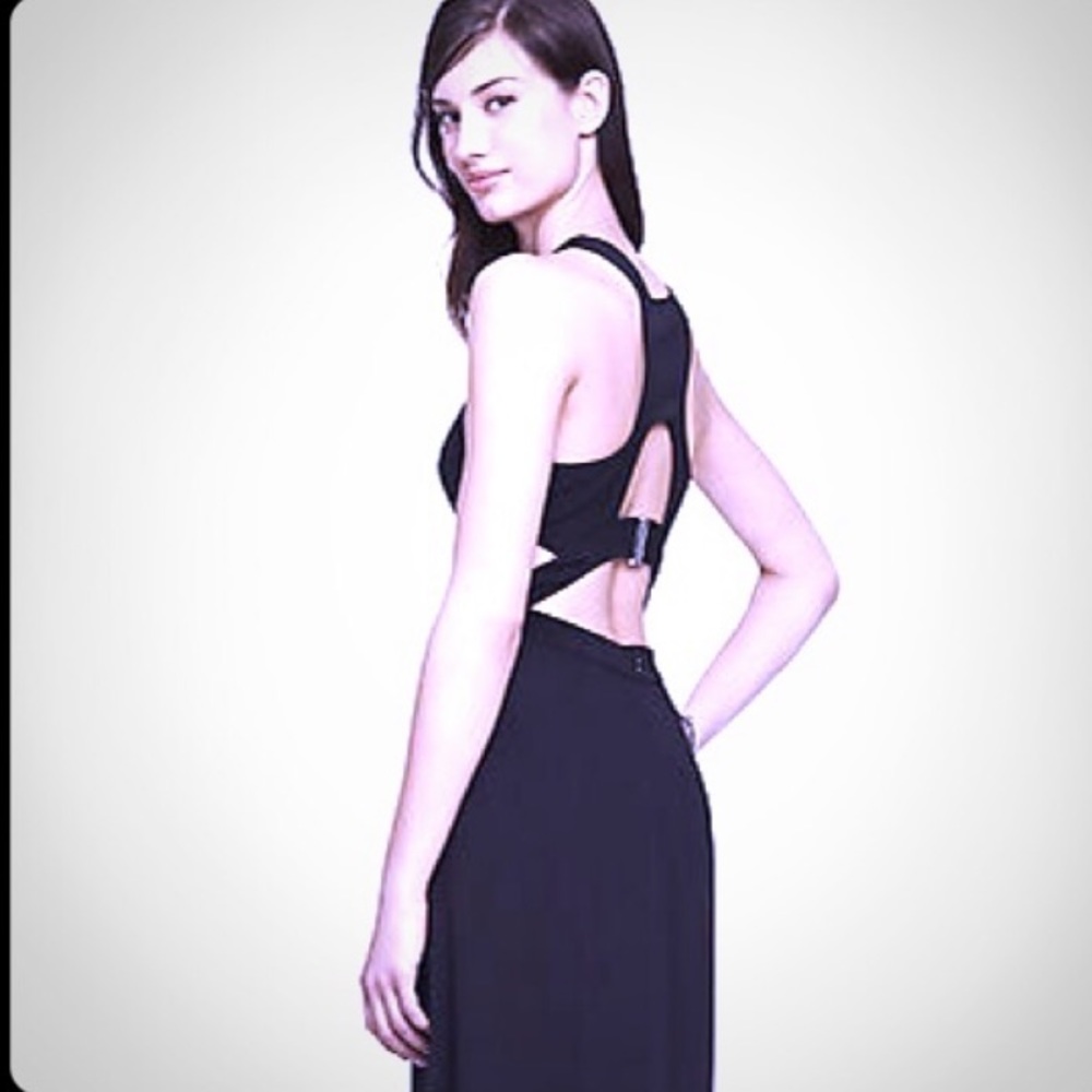Long Black Size 0 Express Dress with Cutouts - Picture 1 of 3